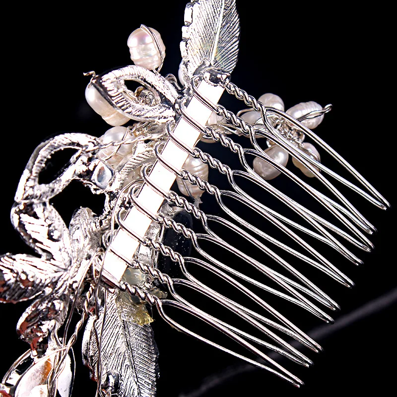 Bridal Hair Comb Tiara Wedding Austrian Crystal Simulates Pearl Hairwear for Women Fashion Jewelry Chic Accessories A001 | Украшения и