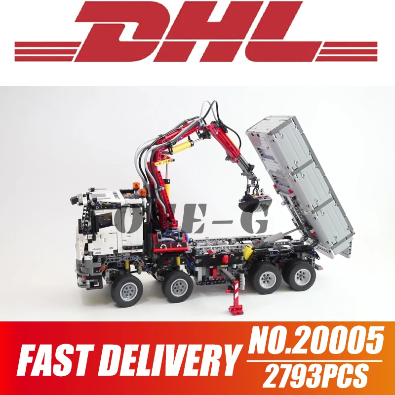 Конструкторы Mercedes Benz Arocs 3245 20005 Совместимость с lego technic 42043 кирпичи цифры