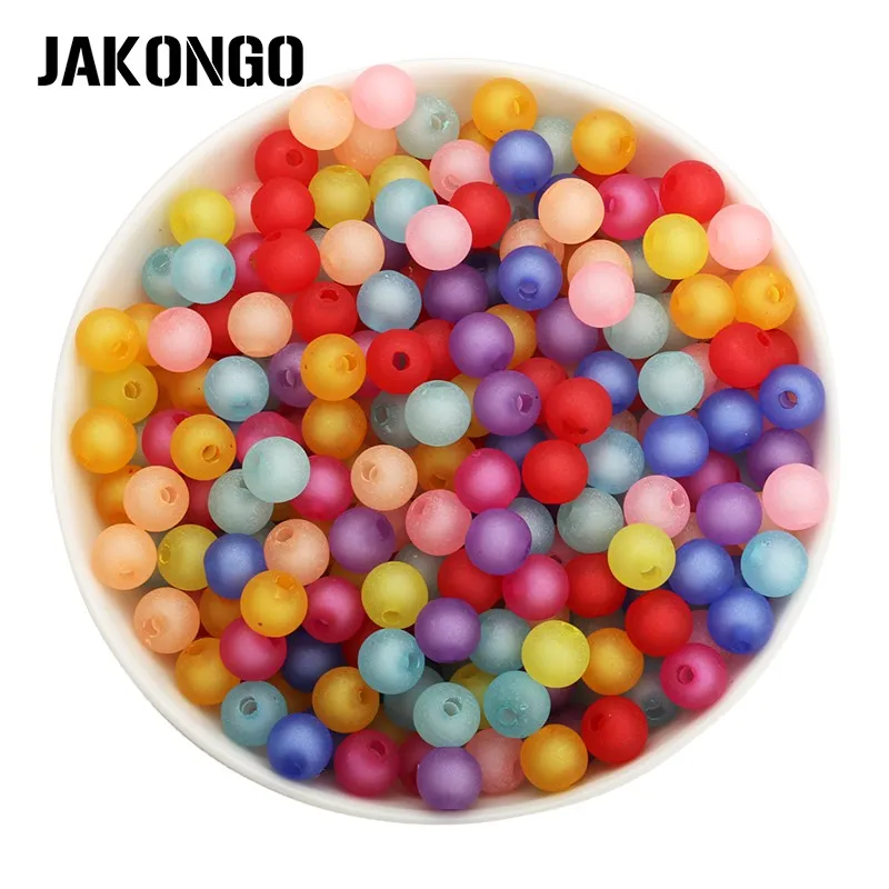 

Яркий разноцветный акриловый скраб JAKONGO для изготовления браслетов, аксессуаров для рукоделия, Ювелирная фурнитура «сделай сам» 8/10/12 мм