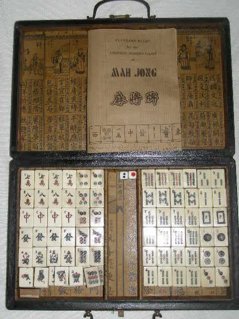 Китай (материк) для 144 Набор игры в маджонг/красный драконов и phoenixes кожаной