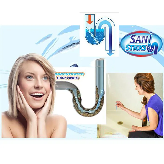 12 шт./ряд палочки Sani Sticks Чистка держать ваши стоки трубы ясные и запах