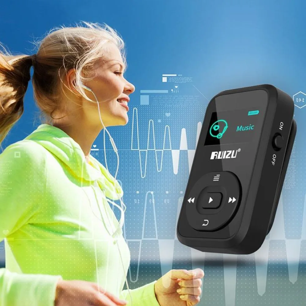 Mp3 плеер RUIZU X26 MP3 музыкальный Bluetooth walkman 64 Гб Micro SD Поддержка WAV WMA APE FLAC TXT
