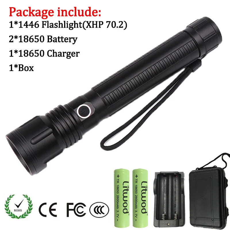 Option 4 Litwod Z90 1446 светодиодный вспышка светильник CREE XHP70.2 высокий мощный 50000LM тактический Водонепроницаемый композиций фонарь светильник 18650& 26650 Фонари - Испускаемый цвет: Option 4