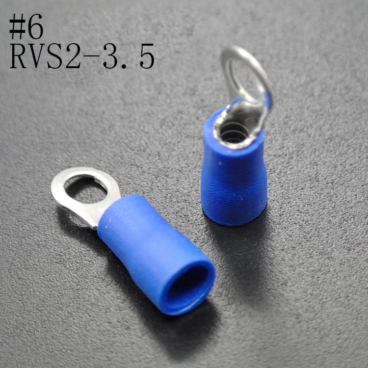 RV2- 3.5 50 шт. RV2-4 RV2-5 RV2-6 RV2-8 RV2-3.2 кольцо изолированный терминал кабель провод разъема костюм 1,5-2,5 мм электрические обжимной терминал RV - Цвет: RV2- 3.5