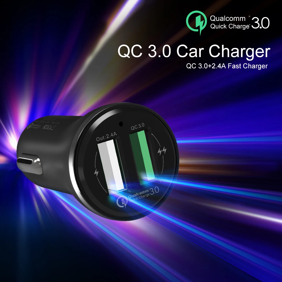 SeenDa автомобильное зарядное устройство с двумя usb портами Quick Charge 3 0 мобильный