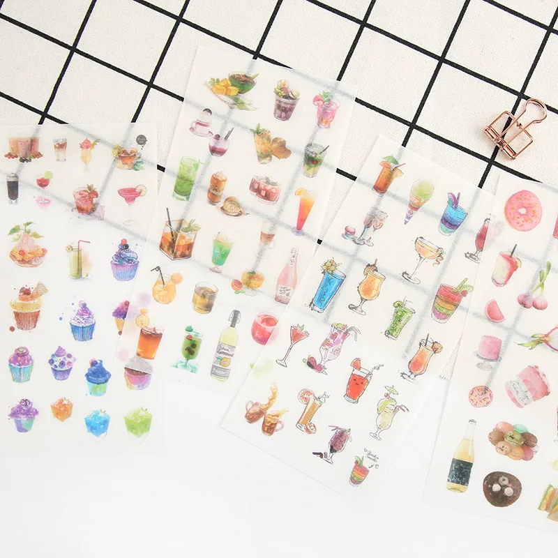 6 шт./упак. днем Чай время наклейки декоративные канцелярские Скрапбукинг DIY