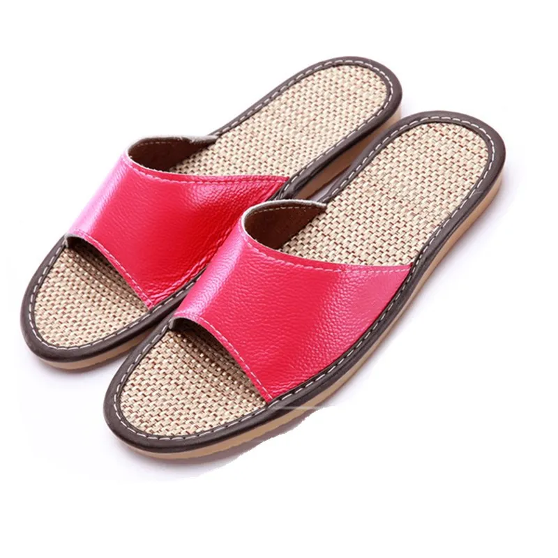 New Men Slippers Spring And Summer Genuine Leather Home Indoor Non - Slip Couple Shoes | Обувь