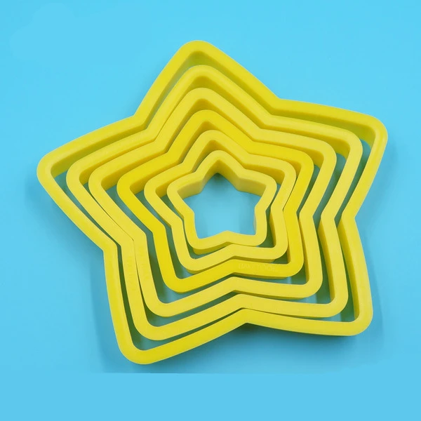 6 шт./компл. в форме звезды Пластиковая форма для торта резак печенья штамп