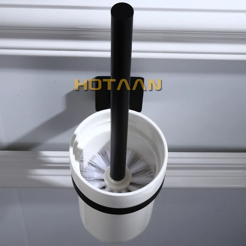 Бесплатная доставка новая брендовая держатель ершика для унитаза Черное Матовое