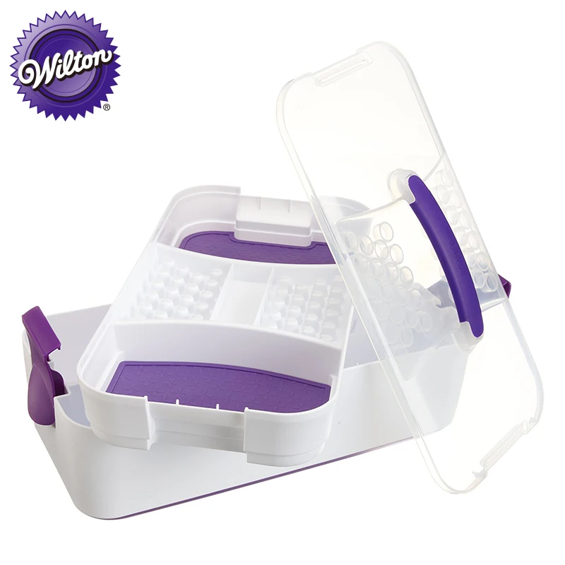 Wilton Storage Box Piping Tips Icing Color Organizer Case, Decorator Preferred Cake Decorating Supplies Tool Caddy