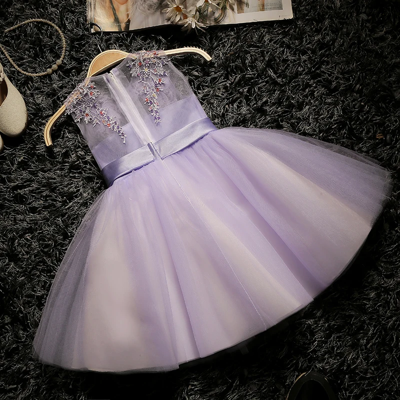 Purple dress bridesmaid kids 3d flower girl gown in wedding gorgeous prom mini dresses evening party 2018 performance communion | Детская