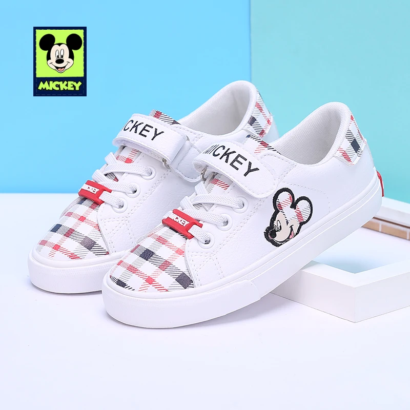 Disney Children's Casual Shoes Mickey Non-slip children's casual boys girls leather breathable sneaker shoes Size 24-30 | Детская
