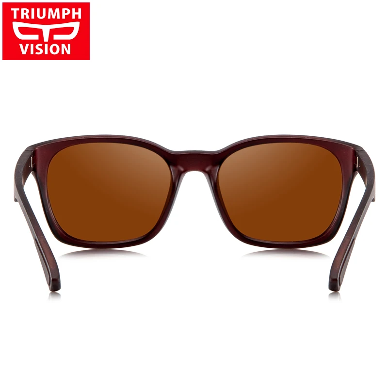 Мужские квадратные солнцезащитные очки TRIUMPH VISION коричневые поляризационные для