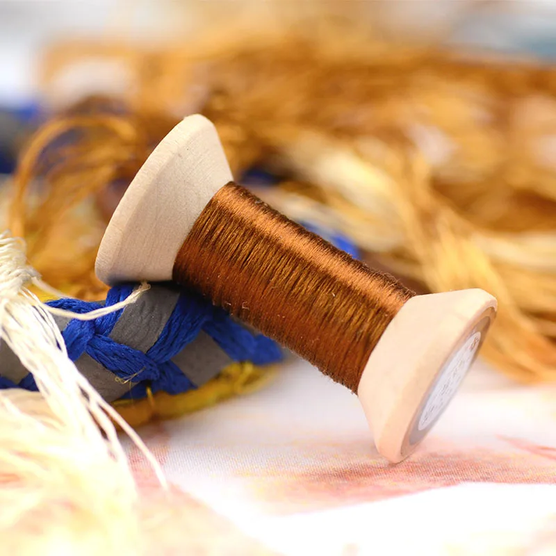 Золотисто оранжевая шелковая нить для рукоделия 20 м ручная вышивка Spiraea|Нитки