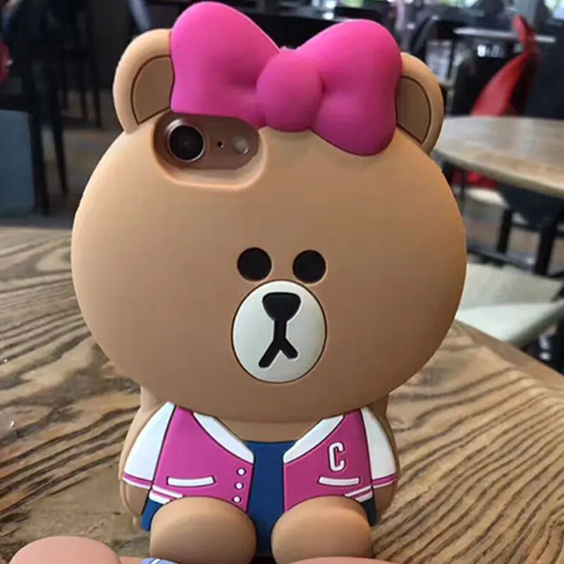 3D чехол для телефона с изображением медведя из мультфильма iPhone X 6 S 7 8 Plus XR XS Max
