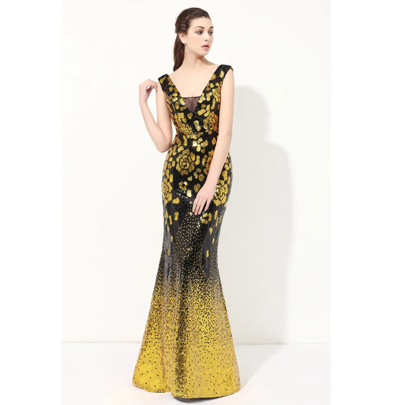 Блестящие блесток королевский синий Русалка Выпускные платья Для женщин