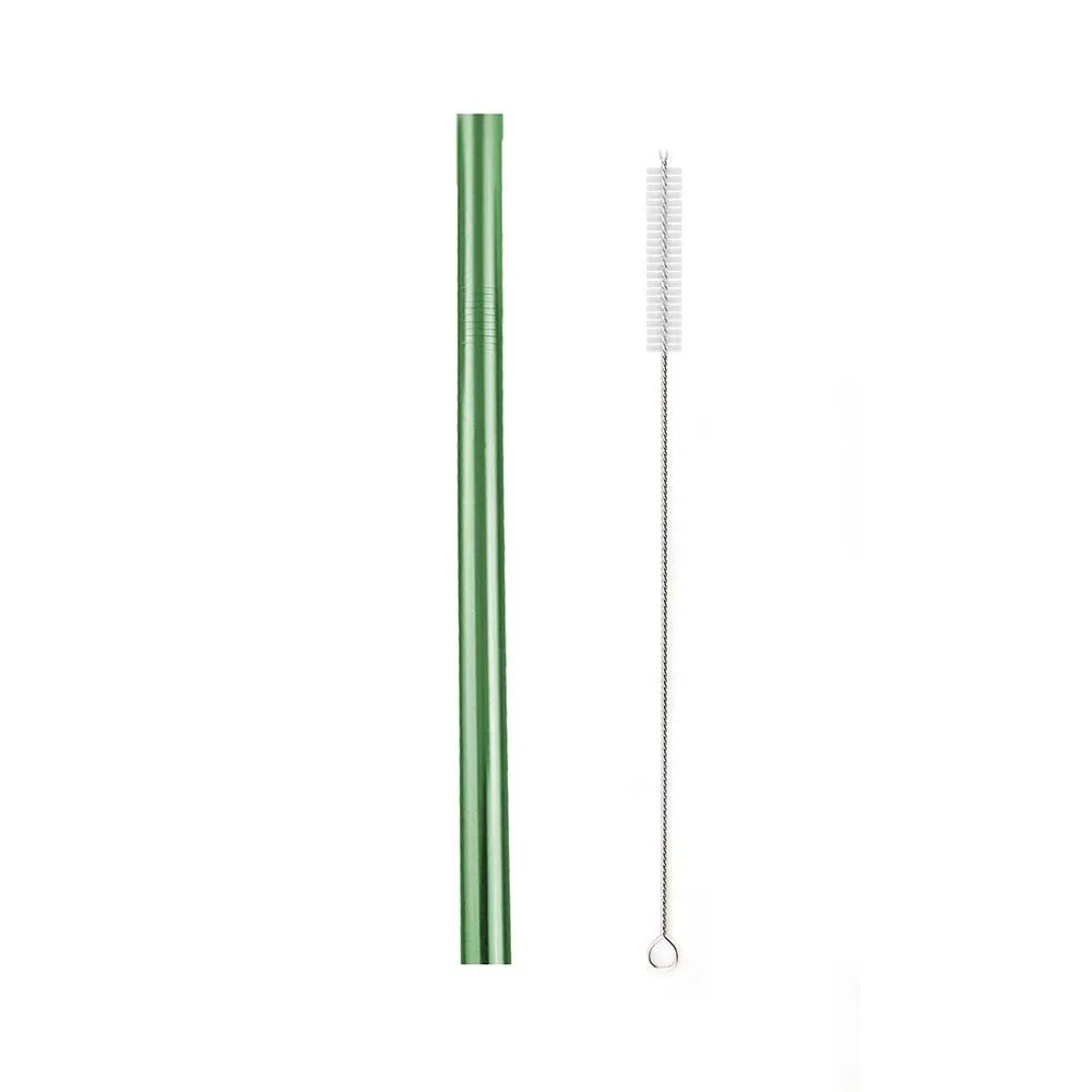 12mm Up Green 304 Нержавеющая сталь металлическая соломинка 4/8 шт. Многоразовые соломинкой с чистящая щетка для кружек 20/30 унций красочные экологически чистые питьевые соломинки - Цвет: 12mm Up Green