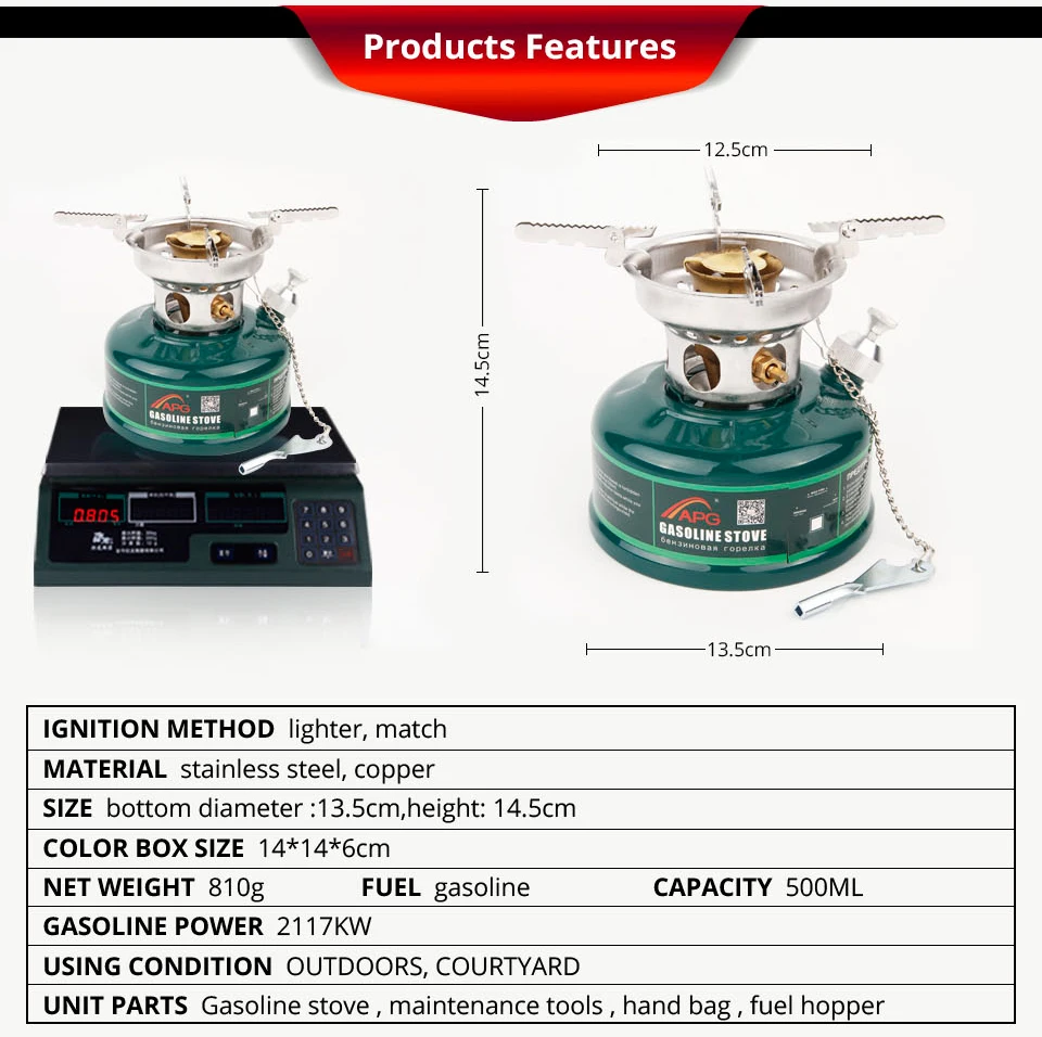 APG Открытый Бензин Плита 500 мл Масло Горелки Туристическое Снаряжение|stove burner|camping