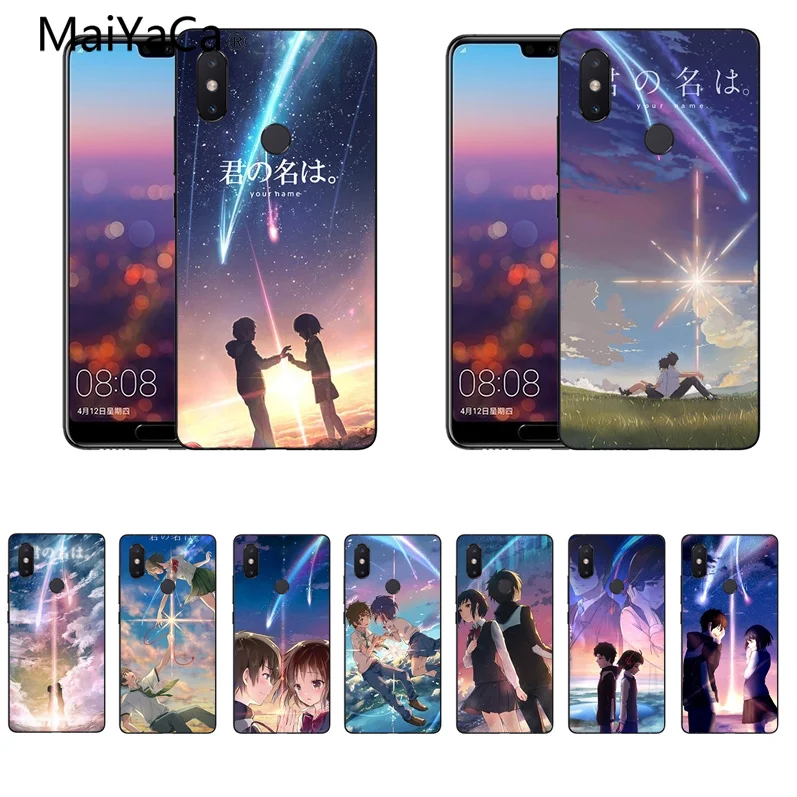 MaiYaCa ваше имя аниме черный мягкий силиконовый чехол Чехлы для Xiaomi Redmi 5plus 5 Note5 Mi8 mi6