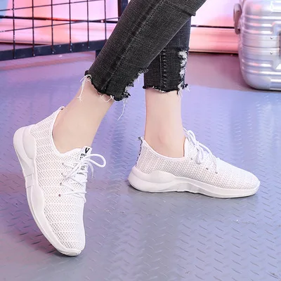 Дышащая повседневная обувь женские кроссовки на платформе сетчатые спортивная