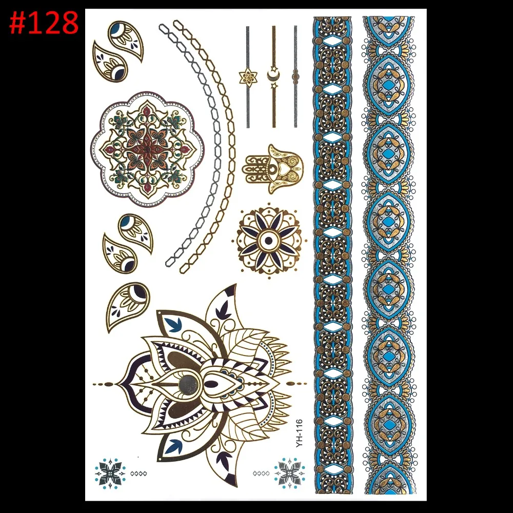 Горячая продажа розово-золотые флэш-Татуировки золотые серебряные