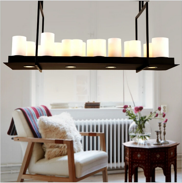 vintage Kevin Reilly Altar France Country Style Candle led Pendant Light iron glass creative novel dining room Lamp 1974 | Лампы и