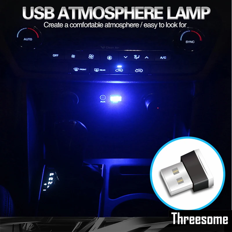 SRXTZM Автомобильный USB светодиодный декоративный светильник аварийное освещение