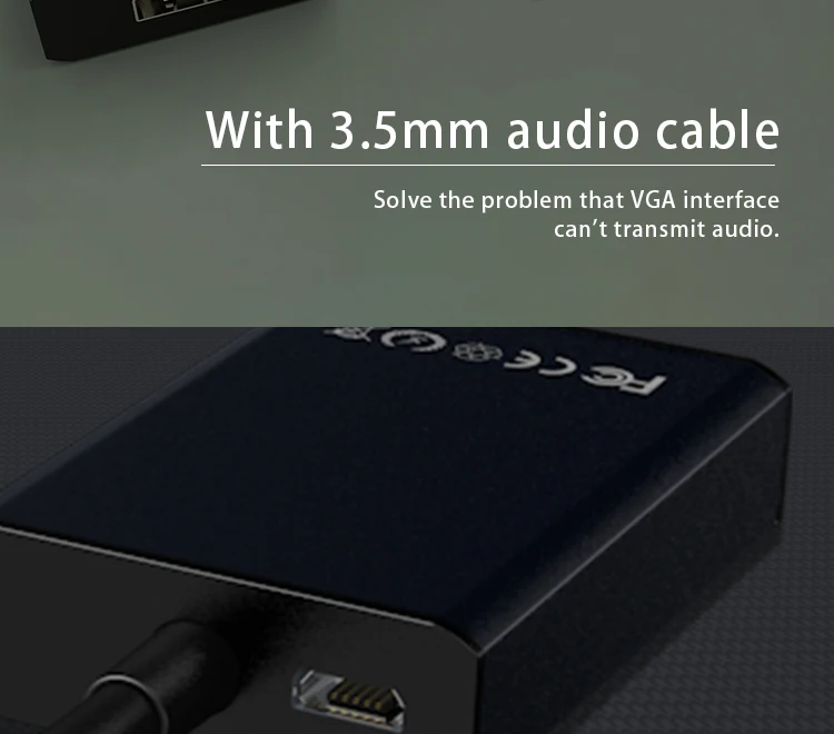GCX преобразователь из VGA в HDMI с аудио 1080P VGA2HDMI видео адаптер для ПК в HD ТВ проектор VGA штекер в HDMI Женский ТВ адаптер