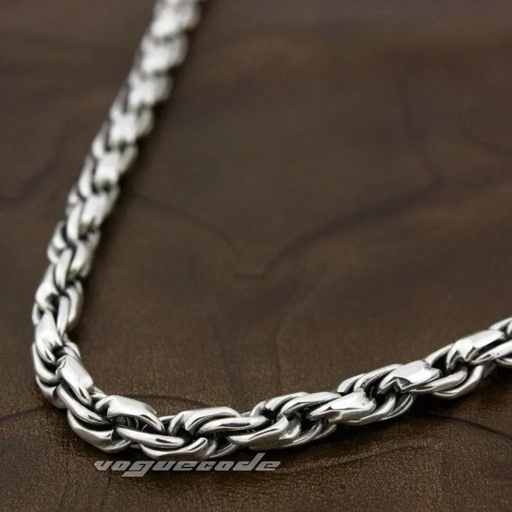 Модная цепочка Rocker из твердого стерлингового серебра 925 пробы Крутое мужское