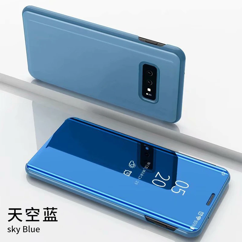 S10 Plus, умный зеркальный чехол для Samsung Galaxy S10e, кожаный флип-чехол с подставкой для Samsung Galaxy S10 5G S10+ чехол, Funda