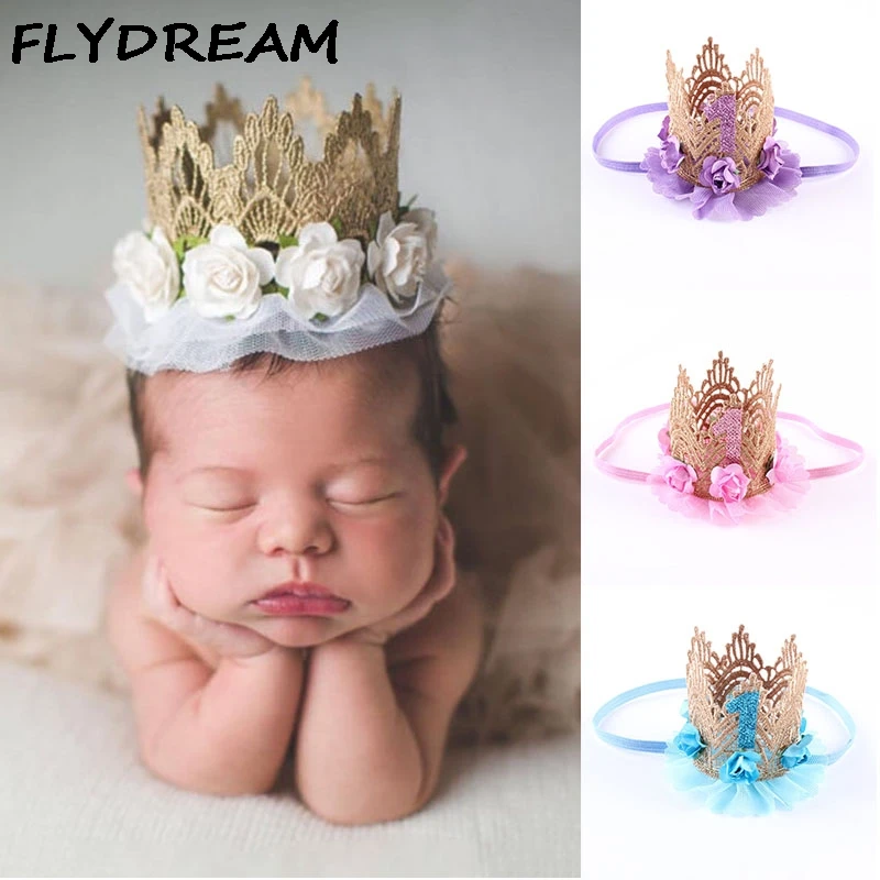FLYDREAM 1 шт. блестящие для маленьких девочек День рождения Шапки блеск кружевное