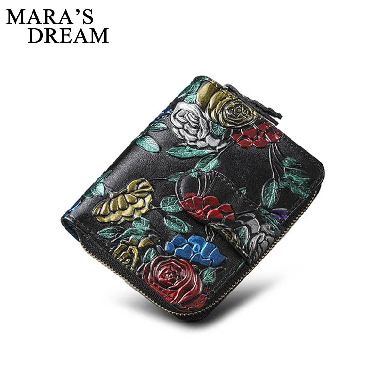 Женские кошельки Mara's Dream однотонный тонкий кошелек из натуральной кожи на