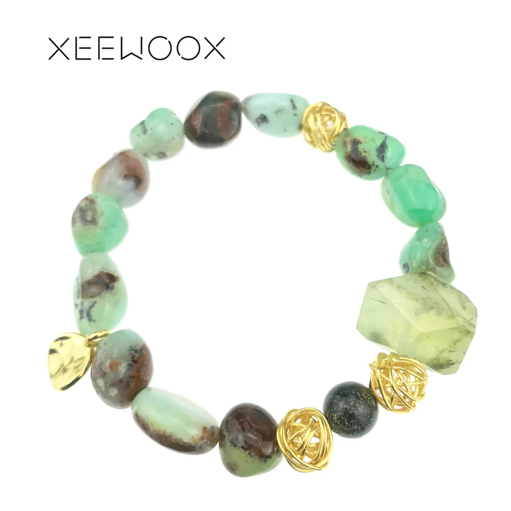 Prehnite Simple Wool yarn ball Charm Bracelets XEEWOOX Natural Stone 18K gold Plated Fine Jewelry Gift Fashion Week Designer | Украшения и