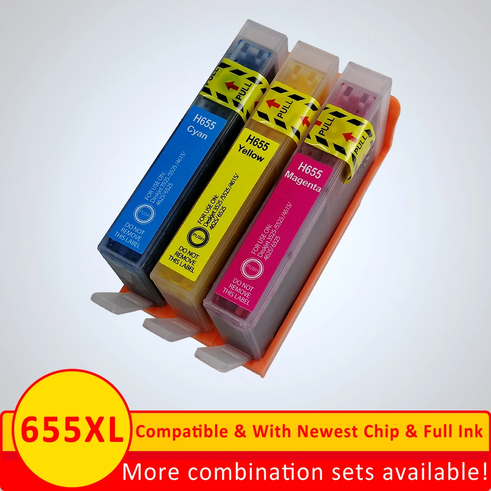 

Xiangyu For HP655 new ink cartridges For hp 655 ink cartridge with chip Deskjet Ink Advantage 3525/4615/4625/5525/6520/6525/6625