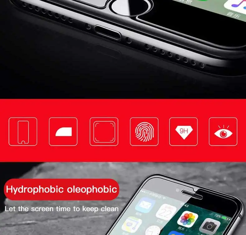 Высококачественное закаленное стекло для iphone X, XS, XR, XS, Max, Защитное стекло для экрана, Защитное стекло для iphone 7, 6, 6 S, 8 Plus, защитная пленка