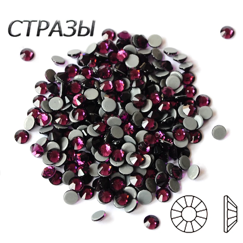 

2058HF Amethyst SS6-SS30 Rhinestones Flatback Hotfix Crystals Glass Strass Glitter Crafts DIY Accessories For Garment Decoration