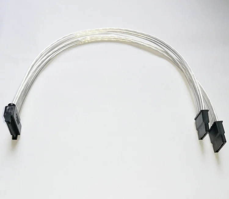 30 см 18AWG посеребренный медный провод 15Pin SATA штекер для 2 женских шнур питания HDD