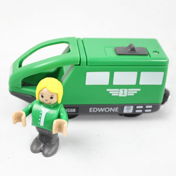EDWONE Green Детский Электрический поезд набор игрушек поезд литой слот игрушка подходит для стандартного деревянного поезда Железной Дороги - Цвет: EDWONE Green