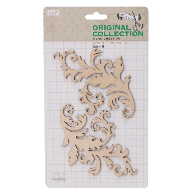 1 комплект лазерная резка деревянные украшения для скрапбукинга самодельного