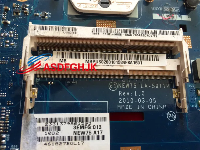 Для ACER ASPIRE 5551 5552 Материнская плата ноутбука NEW75 LA-5911P MBPUU02001 100% TESED OK | Компьютеры и