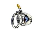 Новый дизайн нержавеющая сталь маленькая Мужская целомудрия клетка для пениса Кольца клетка для пениса кольцо для пениса устройство целомудрия фиксатор для пениса для мужчин G120