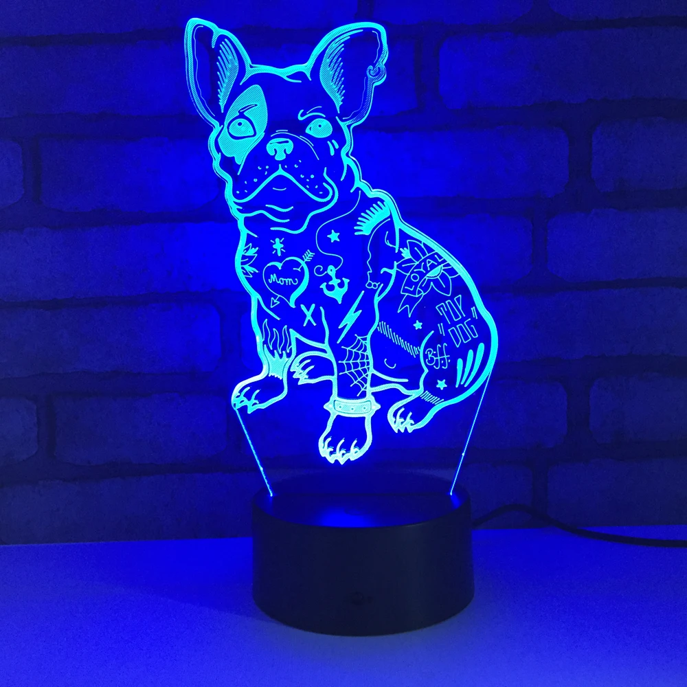 

Cool Dog LED RGB Night Light 7 Color Change Desk Light Action Figures 1832 Boys Girls Christmas Toys