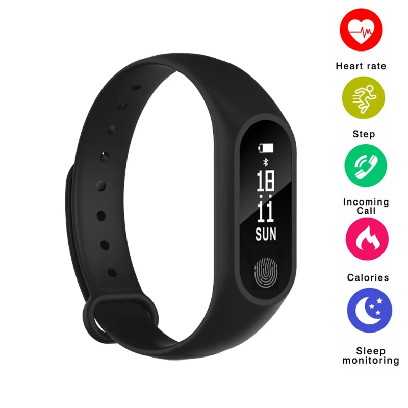 Смарт браслет M2 Bluetooth монитор сердечного ритма фитнес трекер сна смарт для Android