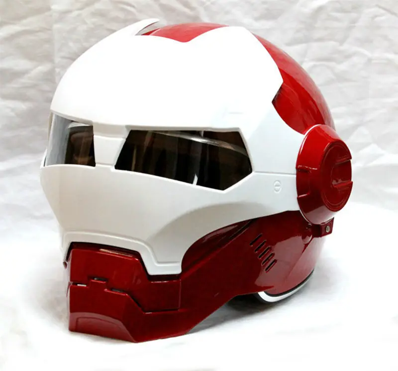 

MASEI IRONMAN Iron Man helmet motorcycle helmet 610 half helmet open face helmet ABS casque motocross Red white Free shipping
