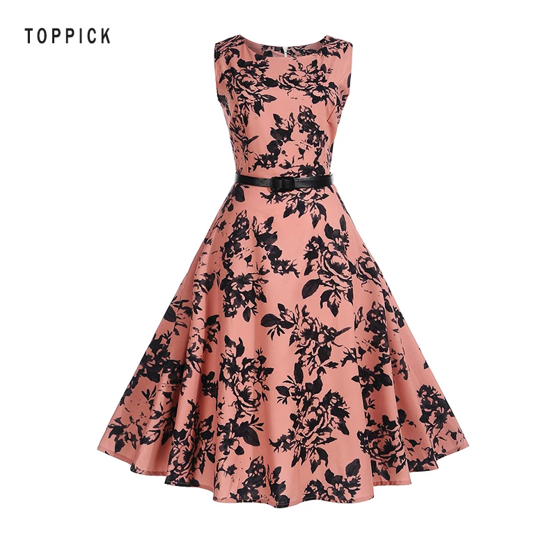 Большие размеры праздничное платье с принтом в стиле ретро окрашенная лента