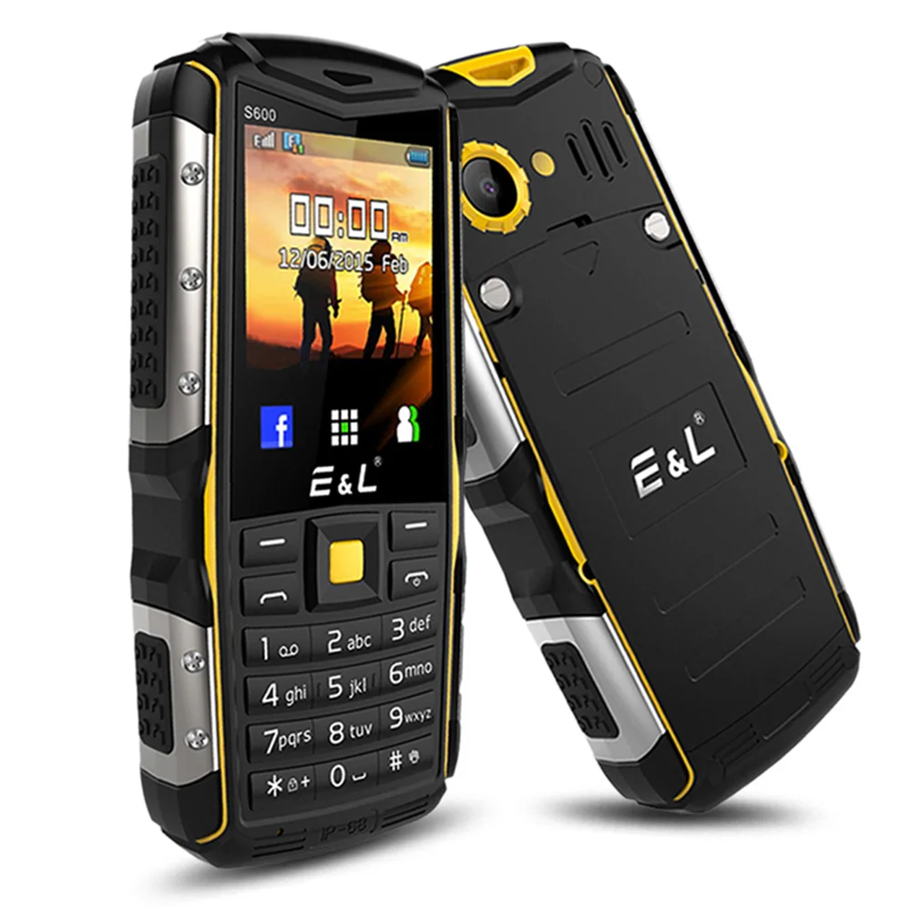 EL S600 Quad Band разблокированный телефон 2 4 дюймов 0.3MP Камера IP68 Водонепроницаемый