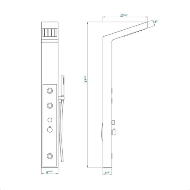 Каменная душевая панель с твердой поверхностью многофункциональная настенная