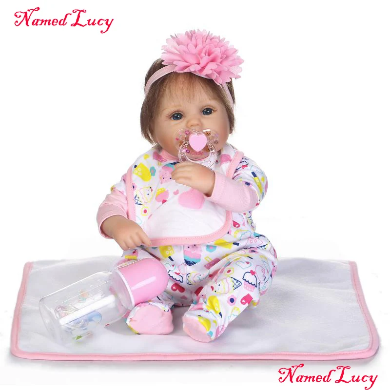 18"40cm baby real doll reborn soft cotton body silicone dolls for children gift bebe lifelike bonecas | Игрушки и хобби