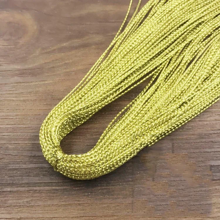 light gold 100 Ярд/лот 1 мм нейлоновый китайский Узелок макраме шнур Золото Серебро сутажная нить для поделки из бисера Ювелирных изделий фурнитура поставщик - Цвет: light gold