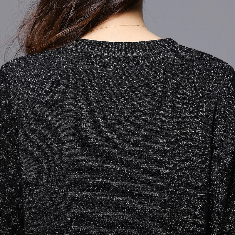 2018 Korean Style Loose Short Sleeve Bright Thin Flash Sweater Shirt Women Sweaters And Pullovers Tops Streetwear Woman Clothes |